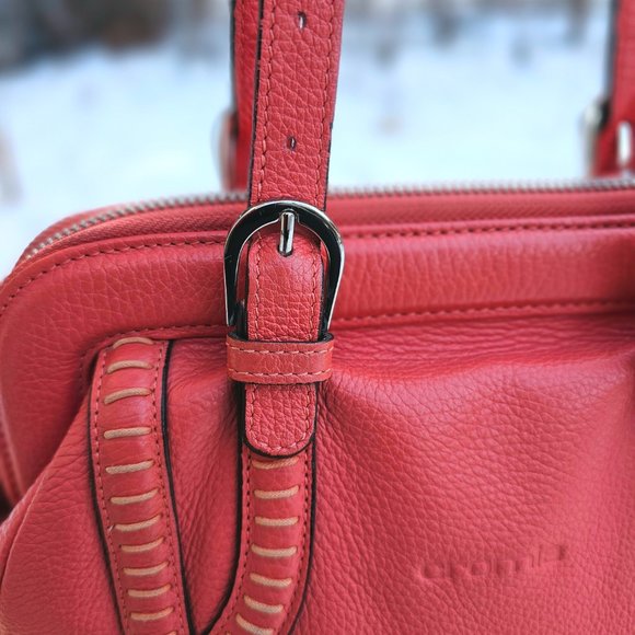 Cromia Womens Pink Pebble Leather Shoulder Bag, Made in Italy, Pre-owned - Picture 6 of 16